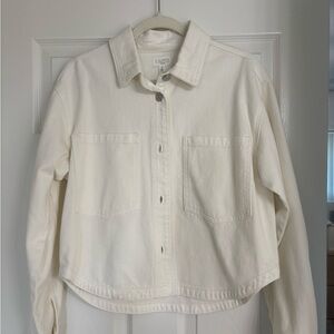 Z Supply Women's Off-White Cropped Denim Jacket